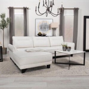 CASPAR White Upholstered Sectional